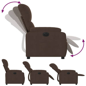 vidaXL Electric Recliner Brown Microfiber Fabric