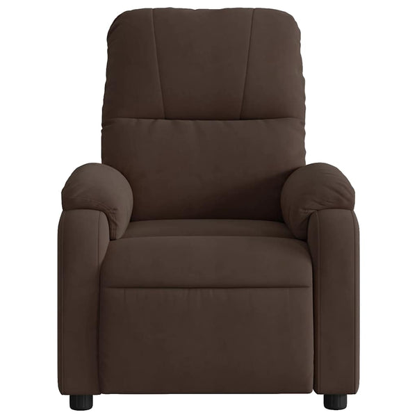 vidaXL Electric Recliner Brown Microfiber Fabric