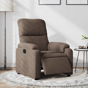 vidaXL Electric Recliner Brown Microfiber Fabric