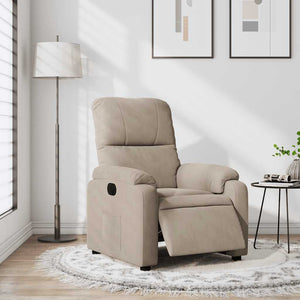 vidaXL Electric Recliner Taupe Microfiber Fabric
