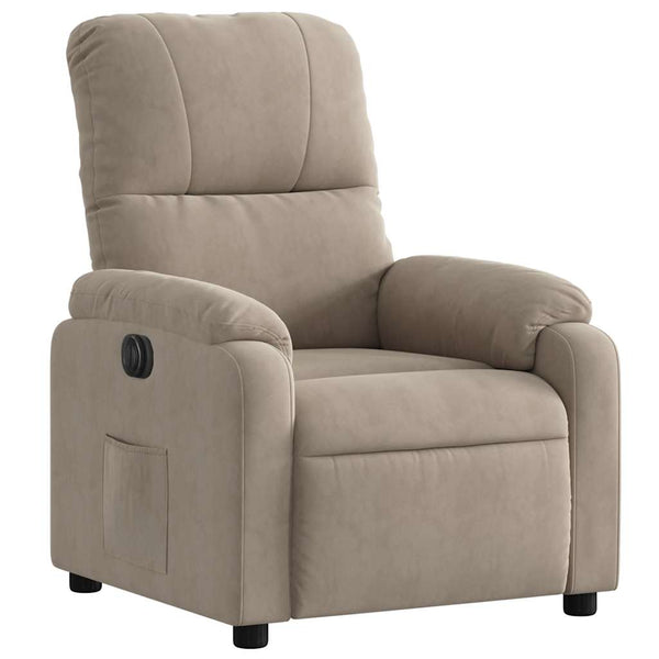 vidaXL Electric Recliner Taupe Microfiber Fabric