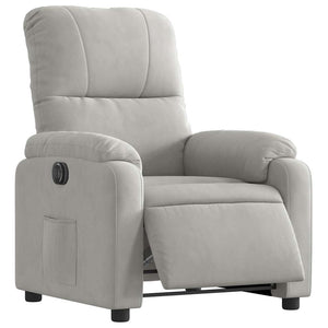 vidaXL Electric Recliner Light Grey Microfiber Fabric