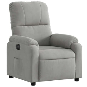 vidaXL Electric Recliner Light Grey Microfiber Fabric