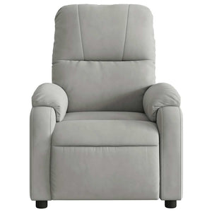vidaXL Electric Recliner Light Grey Microfiber Fabric