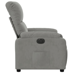 vidaXL Electric Recliner Light Grey Microfiber Fabric