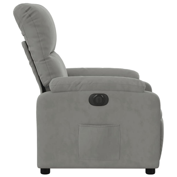 vidaXL Electric Recliner Light Grey Microfiber Fabric