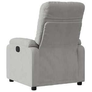 vidaXL Electric Recliner Light Grey Microfiber Fabric