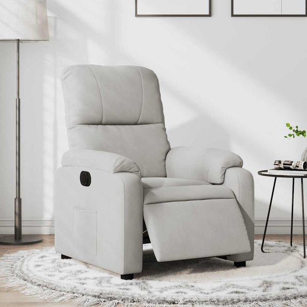 vidaXL Electric Recliner Light Grey Microfiber Fabric