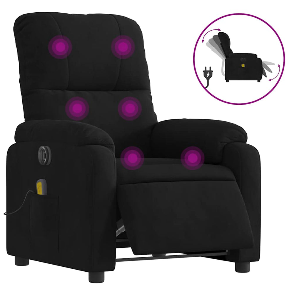 vidaXL Electric Massage Chair Black Microfiber Fabric