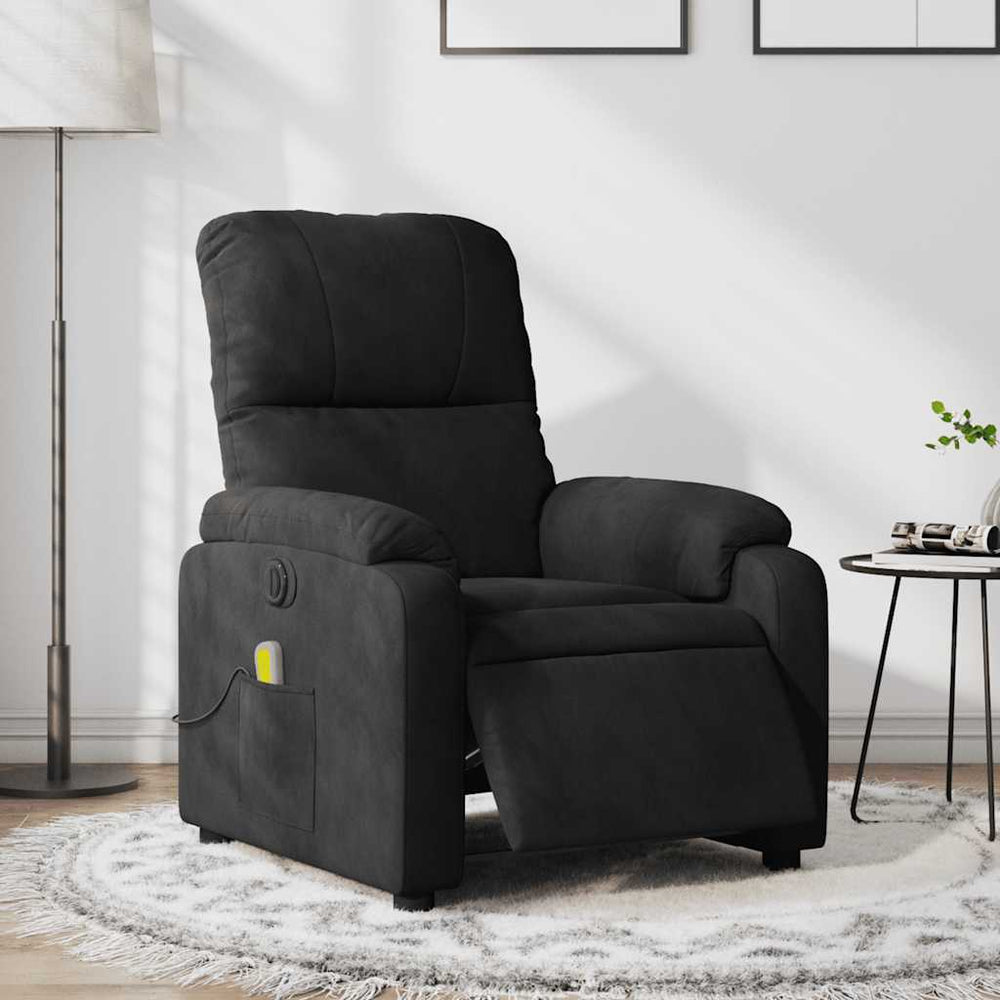 vidaXL Electric Massage Chair Black Microfiber Fabric
