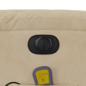 vidaXL Electric Massage Chair Cream Microfiber