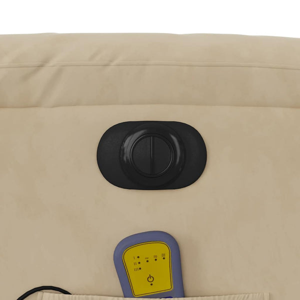 vidaXL Electric Massage Chair Cream Microfiber