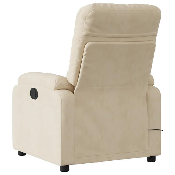 vidaXL Electric Massage Chair Cream Microfiber