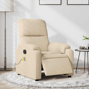 vidaXL Electric Massage Chair Cream Microfiber