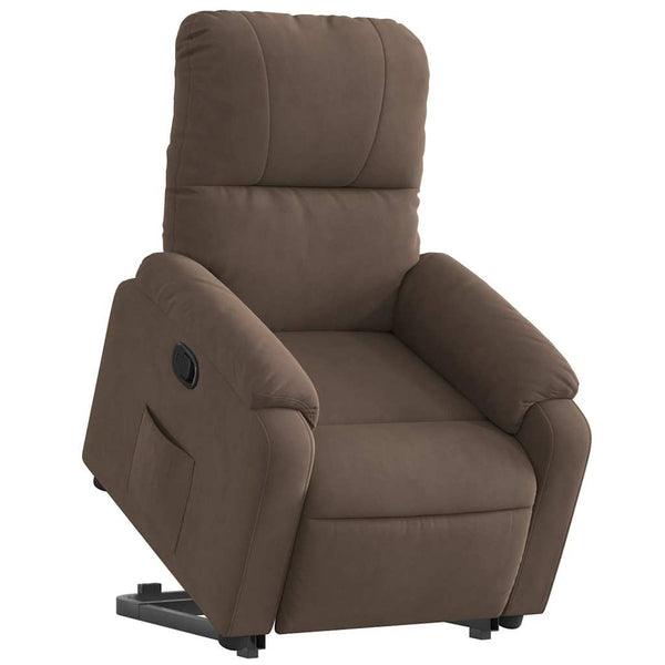 vidaXL Recliner with Lift Function Brown Microfiber Fabric