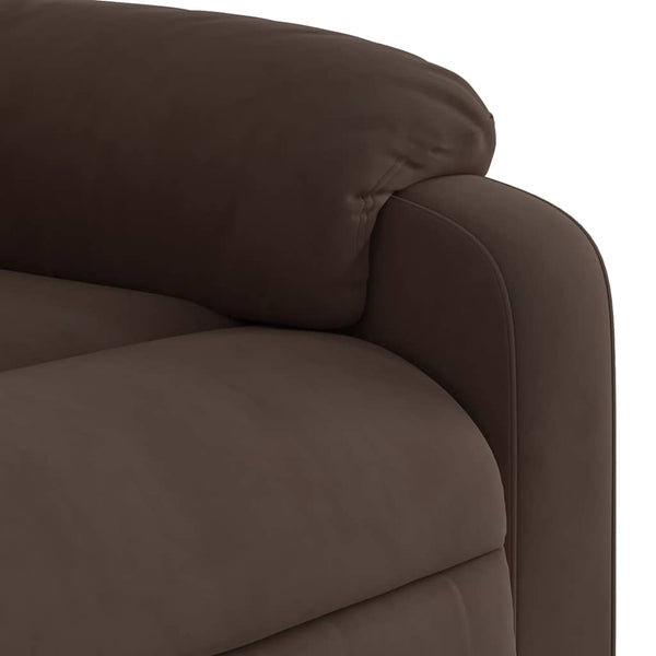 vidaXL Recliner with Lift Function Brown Microfiber Fabric