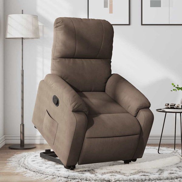 vidaXL Recliner with Lift Function Brown Microfiber Fabric