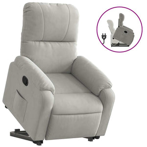 vidaXL Recliner with Lift Function Light Grey Microfiber Fabric