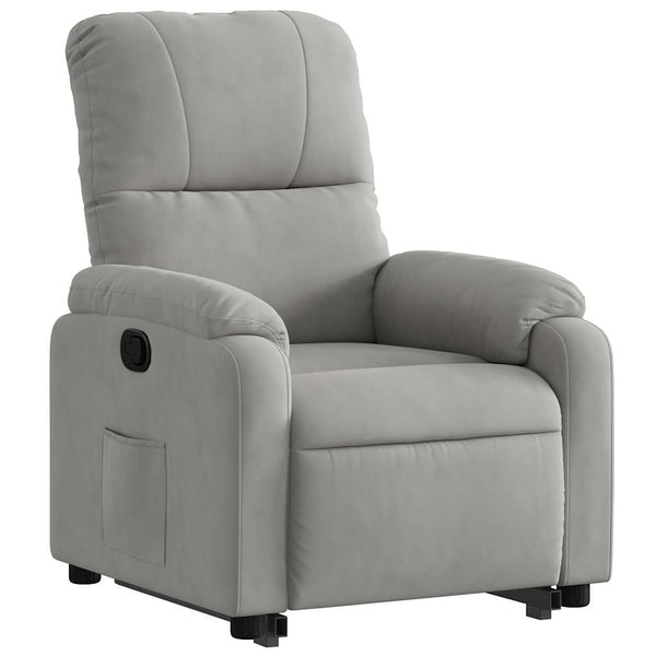vidaXL Recliner with Lift Function Light Grey Microfiber Fabric