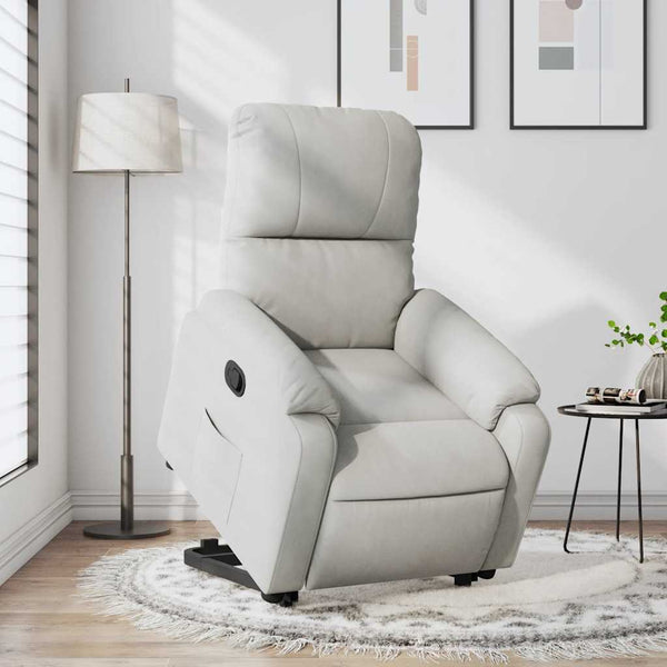 vidaXL Recliner with Lift Function Light Grey Microfiber Fabric