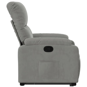 vidaXL Recliner with Lift Function Light Grey Microfiber Fabric