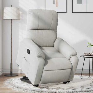 vidaXL Recliner with Lift Function Light Grey Microfiber Fabric