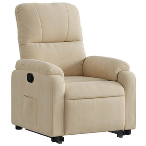 vidaXL Lift Recliner Cream Microfiber Fabric