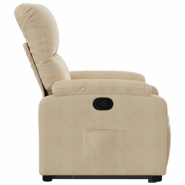vidaXL Lift Recliner Cream Microfiber Fabric
