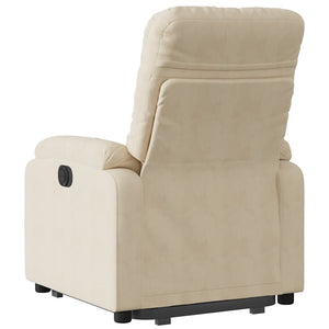 vidaXL Lift Recliner Cream Microfiber Fabric