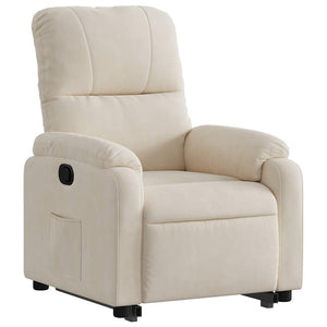 vidaXL Recliner with Lift Assistance Beige Microfiber Fabric