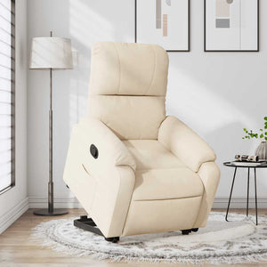vidaXL Recliner with Lift Assistance Beige Microfiber Fabric
