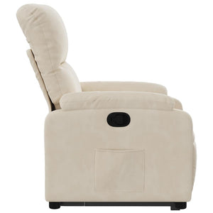 vidaXL Recliner with Lift Assistance Beige Microfiber Fabric