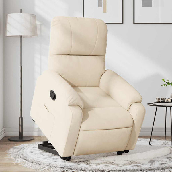 vidaXL Recliner with Lift Assistance Beige Microfiber Fabric