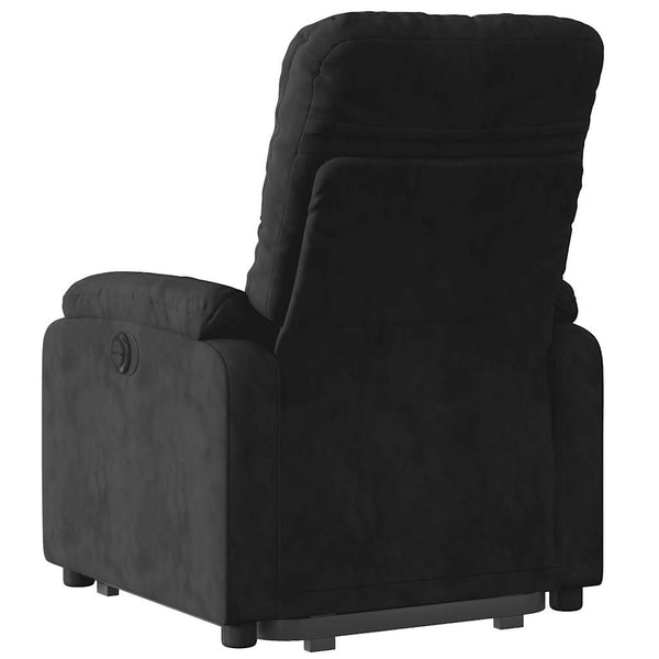 vidaXL Massage Recliner with Lift Function Black Microfiber Fabric