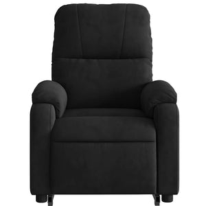 vidaXL Massage Recliner with Lift Function Black Microfiber Fabric