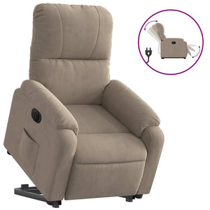 vidaXL Electric Recliner with Lift-up Function Taupe Microfiber Fabric