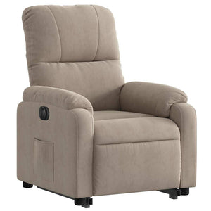 vidaXL Electric Recliner with Lift-up Function Taupe Microfiber Fabric
