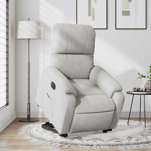 vidaXL Recliner with Lift-up Function Electric Light Grey Microfiber Fabric