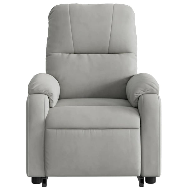 vidaXL Recliner with Lift-up Function Electric Light Grey Microfiber Fabric