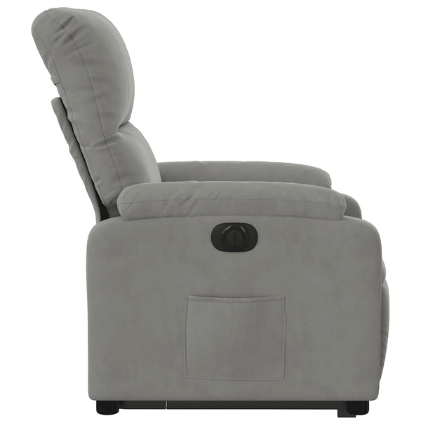 vidaXL Recliner with Lift-up Function Electric Light Grey Microfiber Fabric