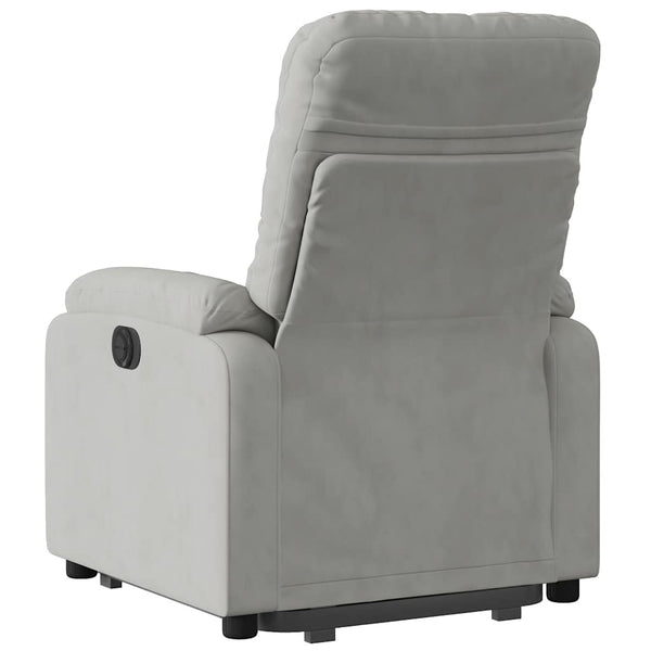 vidaXL Recliner with Lift-up Function Electric Light Grey Microfiber Fabric