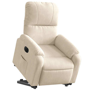 vidaXL Electric Lift Recliner Beige Microfiber Fabric