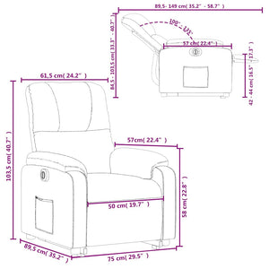 vidaXL Electric Lift Recliner Beige Microfiber Fabric