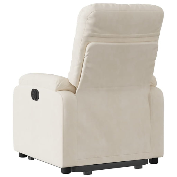 vidaXL Electric Lift Recliner Beige Microfiber Fabric