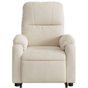 vidaXL Electric Lift Recliner Beige Microfiber Fabric