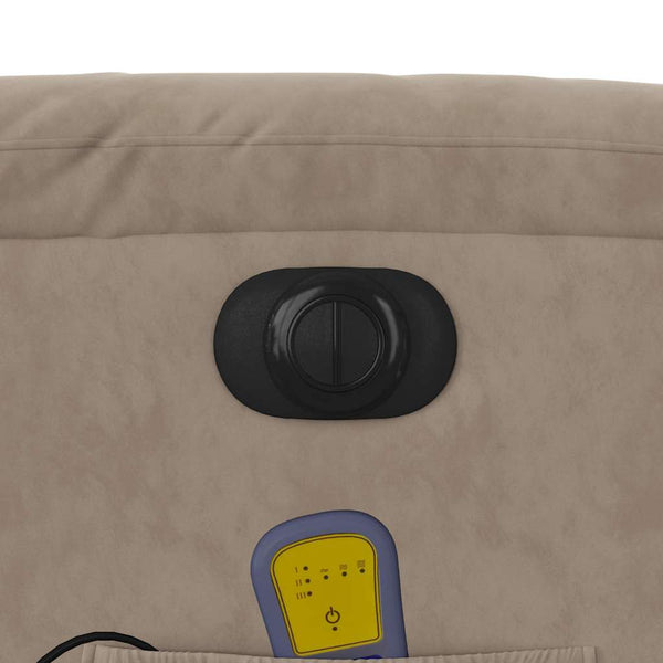 vidaXL Electric Massage Recliner with Lift Taupe Microfiber Fabric