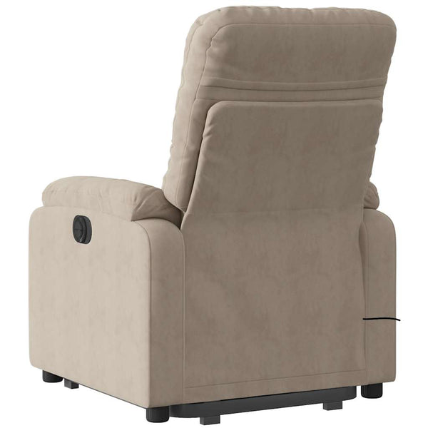 vidaXL Electric Massage Recliner with Lift Taupe Microfiber Fabric