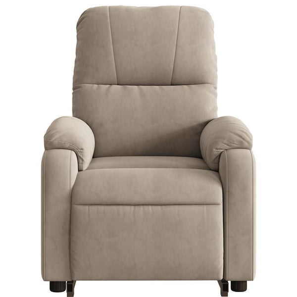 vidaXL Electric Massage Recliner with Lift Taupe Microfiber Fabric