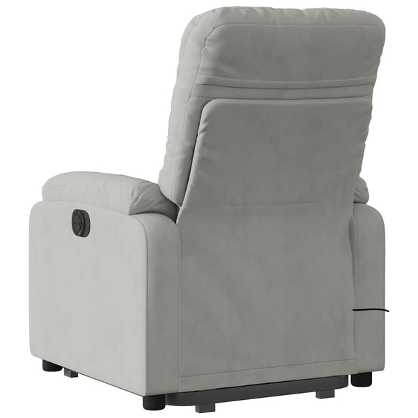 vidaXL Electric Recliner Massage Chair Light Grey Microfiber
