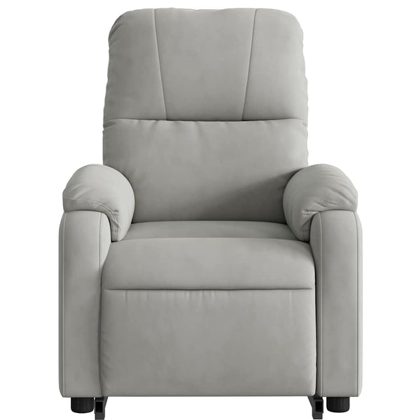 vidaXL Electric Recliner Massage Chair Light Grey Microfiber